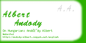 albert andody business card